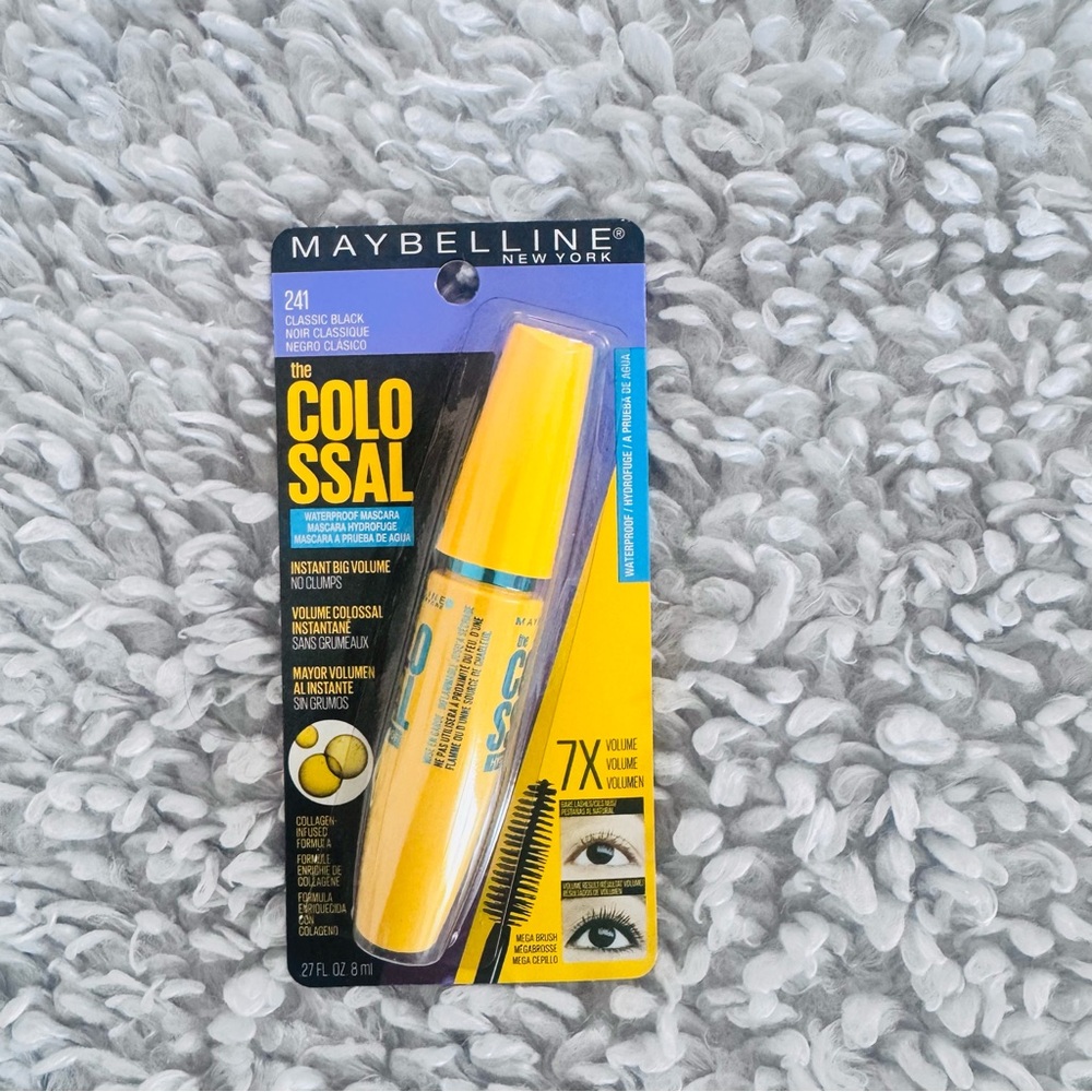 New Maybelline The Colossal Waterproof 7xvolume black Mascara.